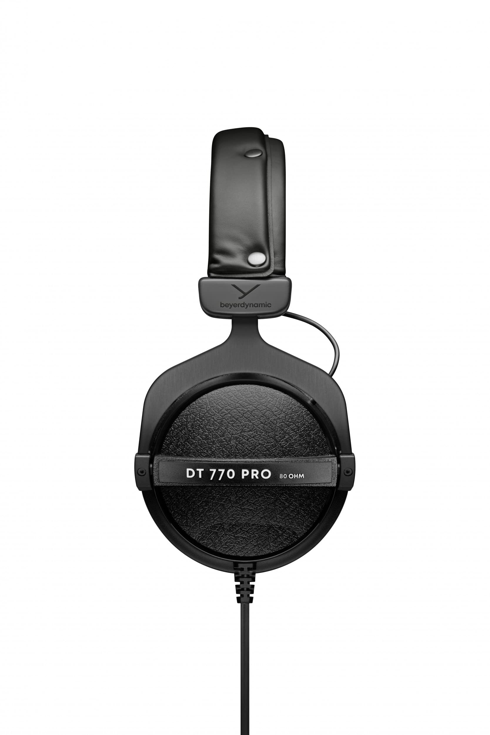 beyerdynamic DT 770 PRO 80 Ohm over-ear studio headphones in Gray. Enclosed design, wired for professional recording and monitoring