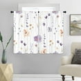 thumbnail image 2 of Wildflower Floral Flower Kitchen Curtains 27.5W x 39L Inch Purple Lavender Botanical Plant Leaves Blossom Spring Summer Rod Pocket Short Small Window Treatment Drapes Decor 2 Panels, 2 of 6