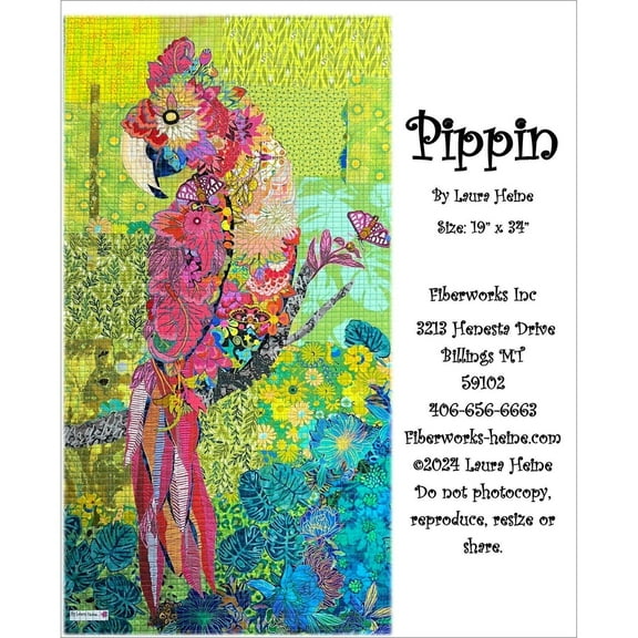 Laura Heine Pippin Parrot Collage Wall Quilt Pattern