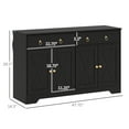 thumbnail image 2 of VibrantEcho Sideboard Buffet Cabinet with Storage, 48" Kitchen Storage Cabinet with 2 Drawers and 4 Barn Doors, Farmhouse Coffee Bar Cabinet with Adjustable Shelves,Black, 2 of 21