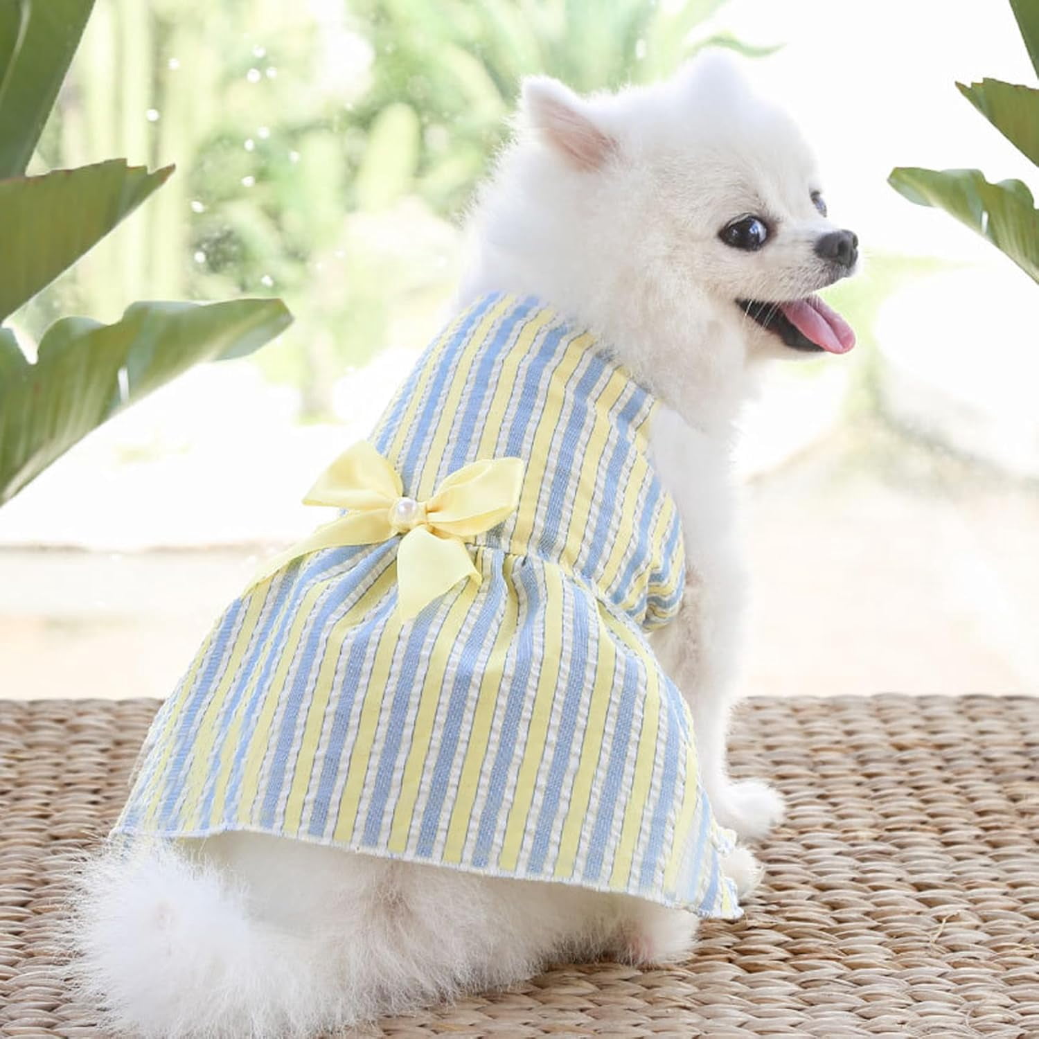 XiHAMA Dog Dresses, Fashion Pet Dog Clothes, Striped Mesh Puppy Dogs Princess Dresses