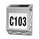 thumbnail image 1 of Placa de puerta de luz solar Advancent acero inoxidable para exteriores señal de dirección blanco, 1 of 6