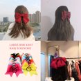 thumbnail image 4 of 2 Packs Large Hair Band Bow Knot Stretchy Rubber Decorative Snag Free Ponytail Holder Hairs Rope Elastics Bobbles Seamless Scrunchies, 4 of 7