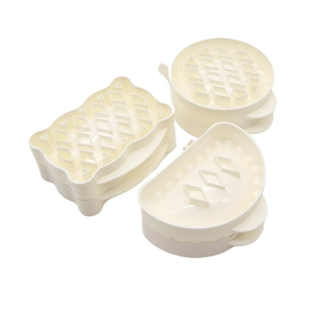 Decodeary Easy Baking Solution Mini Pie Molds For Baking Made Of Safe ABS Plastic Party Food Apples Pie Mold Mini Apples Molds white 3pcs