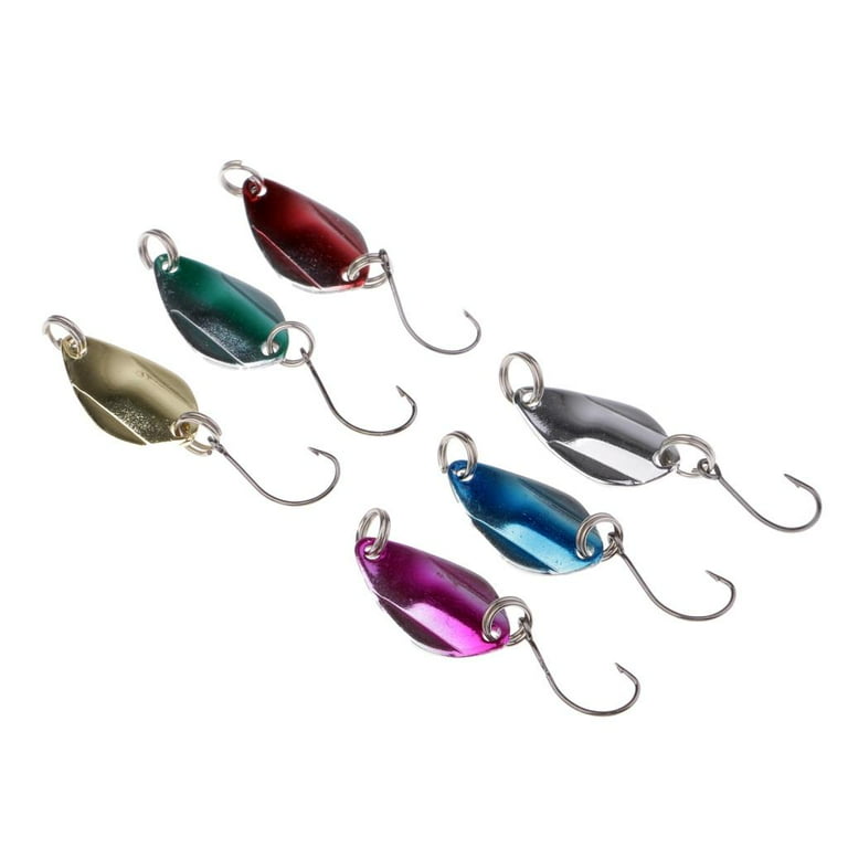 6 Pieces/Set Fishing Spoons Sequins s Single Hook Paillette for Perch  Herring Freshwater Saltwater Fishing 