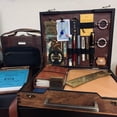 thumbnail image 3 of Writers Messenger Shoulder Bag Durable Wooden Box Craft Crossbody Hinged Lid Briefcase Style Multifunctional Portable, 3 of 10