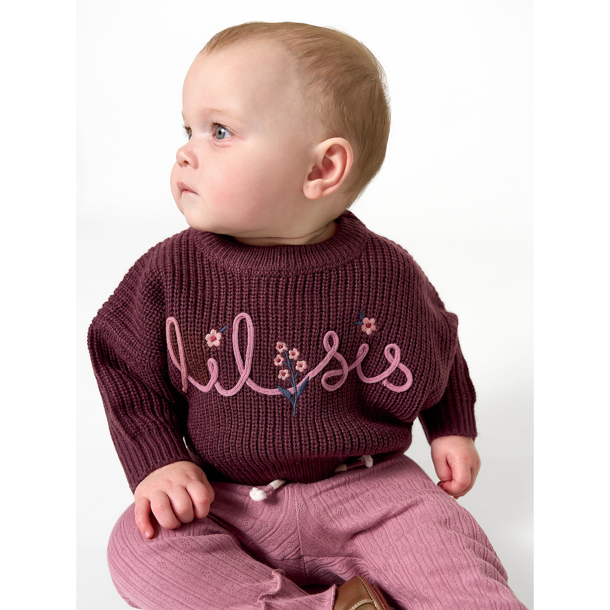 Modern Moments by Gerber Baby Girl Affirmation Sweater, Sizes 0/3 Months - 24 Months