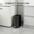 thumbnail image 6 of Bathroom Trash Can with Lid, 1.3 Gallon / 5 Liter Stainless Steel Garbage Can with Removable Liner Bucket, Small Step Wastebasket with Slim Design for Toilet Bedroom Office, Black, 6 of 6