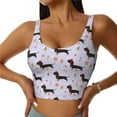 thumbnail image 2 of Picia Dachshund Dog Sports Bra for Women,Padded Strappy Sports Bras Medium Support Yoga Bra with Removable Cups,Running Yoga Bra-, 2 of 9