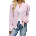thumbnail image 2 of Wevis Women's Zip Up Fall Jacket, Long Sleeve Ribbed Knit Autumn Cardigan, Casual Loose Lightweight Sweater Coat, 2 of 7