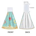 thumbnail image 3 of Yayeee Kitchen Hanging Hand Towels Set of 2 with Loop Bathroom Absorbent Tie Towel, Blue Beach Pattern, 3 of 7