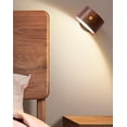thumbnail image 4 of Aplique de pared de madera con pilas, luz LED de pared con rotación de 360 ​​°, bola magnética, atenuación continua, recargable, montado en la pared, inalámbrico, 4 of 5