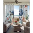 thumbnail image 6 of Sea Turtle Coastal Blackout Curtains for Bedroom Living Room Darkening Curtains 63 Inches Long Summer Beach Coral Ocean Nautical Window Curtain 2 Panels Set Window Treatment Grommet Drapes 52"x63", 6 of 9