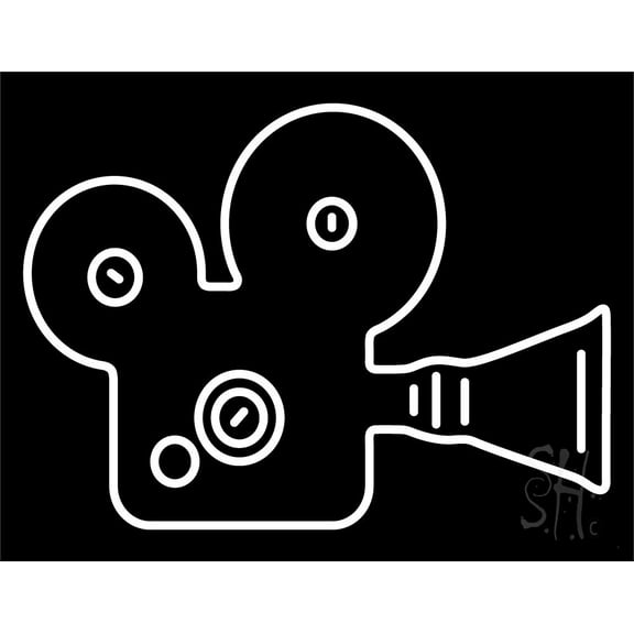 White Camera LED Neon Sign 15 x 19 - inches, Clear Edge Cut Acrylic Backing, with Dimmer - Bright and Premium built indoor LED Neon Sign for Computer & Electronics store decor.