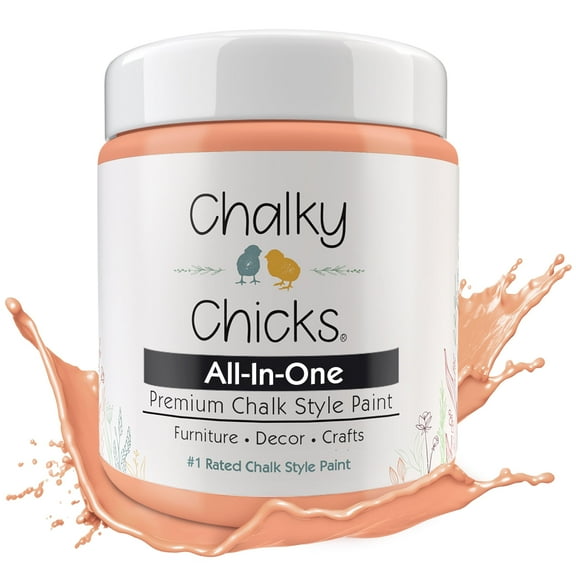 Chalky Chicks 8 Fl Oz Matte Gingers Blush Pink (Blush/Orange) Chalk Paint for Furniture Without Sanding - No Prep Furniture Paint No Sanding All in One for Crafts, Wood,Walls, Cabinet, Metal, Dresser
