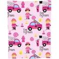 thumbnail image 4 of Girly Firefighters Cute Pink Fire Truck Throw Blanket Super Soft Warm Bed Blankets for Couch Bedroom Sofa Office Car, All Season Cozy Flannel Plush Blanket for Girls Boys Adults, 50"X40", 4 of 6