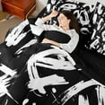 thumbnail image 4 of Castle Fairy Abstract Stripes 7 Pieces Bedding Comforter Set for Teens,Graffiti Splash Full Bedding Set Lightweight,Mid Century Fitted Sheet Flat Sheet,Luxury Bedroom Decor, 4 of 8