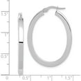 thumbnail image 5 of 14K White Gold Jbsp's Polished Oval Hoop Earrings (37.75 X 27.5) Made In Italy le2129w, 5 of 6
