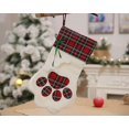 thumbnail image 1 of Medias navideñas, conjunto de medias navideñas, copo de nieve con patrón de pata de perro, 1 of 5