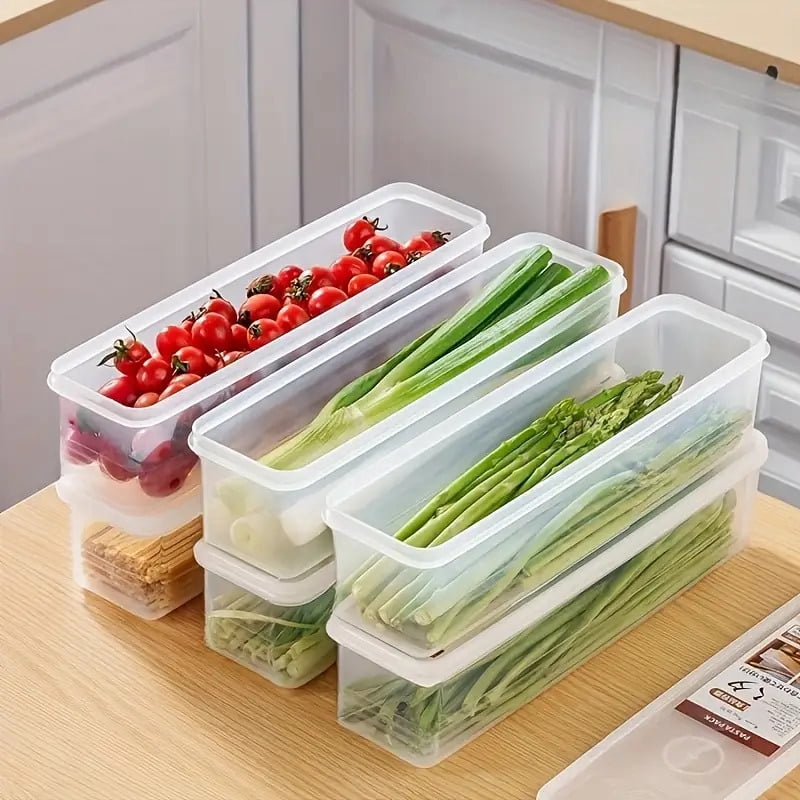 8pcs Set of Reusable Rectangular Food Storage Containers with Lids, Ideal for Onions, Cilantro, Garlic, Pasta, and Eggs - Durable Kitchen Essentials