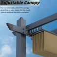 thumbnail image 6 of WildBreak Outdoor Pergola 10 x 10 Feet, Reinforced Frame, with Adjustable Canopy, Gray & Khaki, 6 of 7