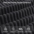 thumbnail image 7 of 130'' Cloud Modular Sectional Sofa, Black U-Shaped Couch with Chaise Lounge, Striped Corduroy Upholstered 4-Seater with Pillow Back Cushions & Square Arms, 7 of 7