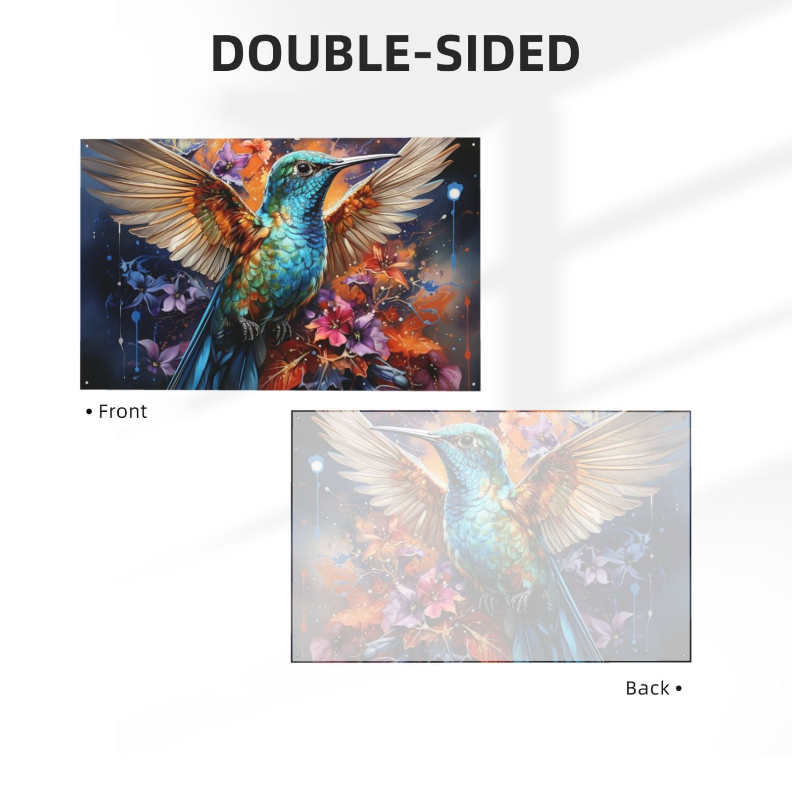 Hummingbird Galaxy Art Four Hole Decorated Banner Flag for Garden Yard Home Decoration Indoor Outdoor 4x6 Ft