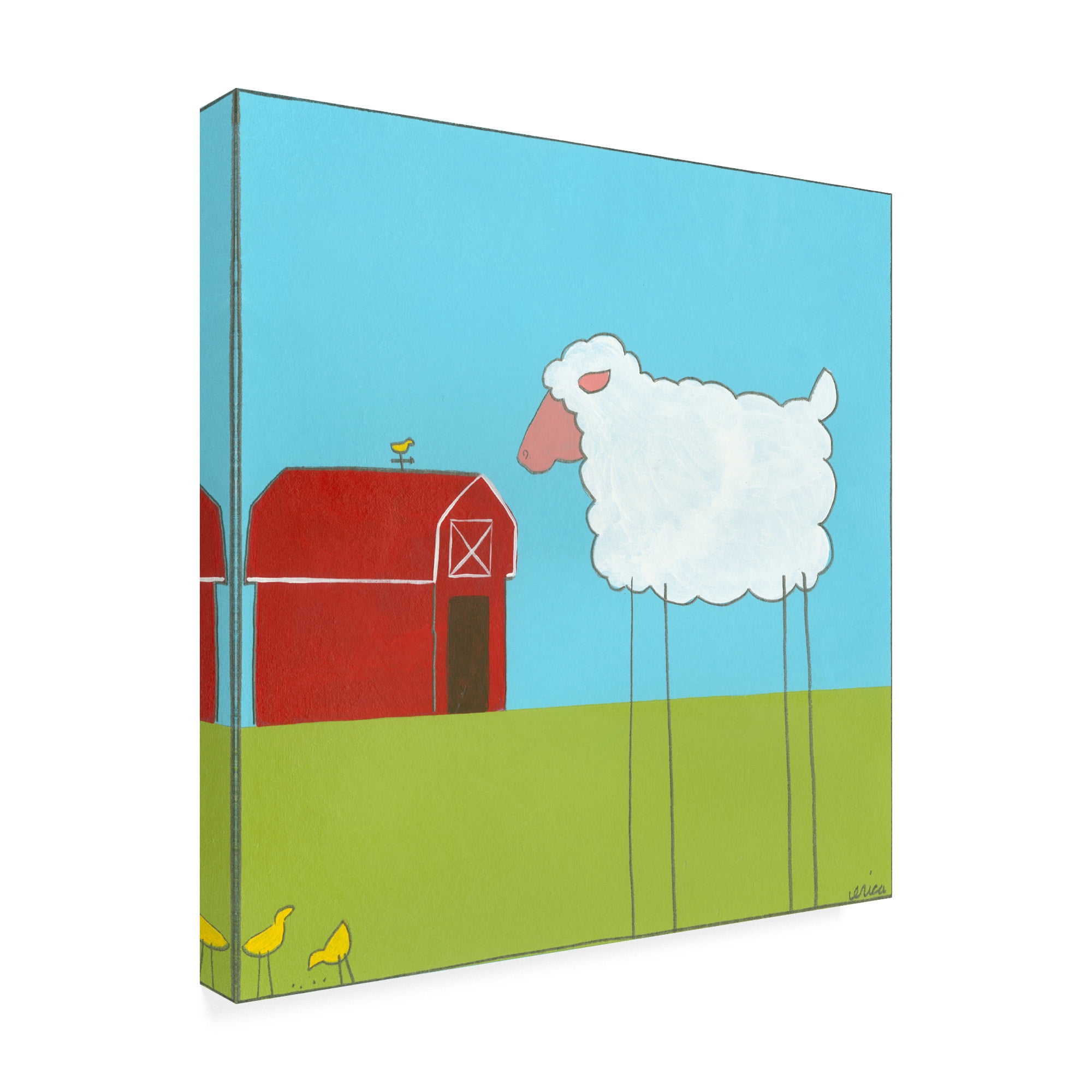 Trademark Fine Art 'Stick leg Sheep II Childrens Art' Canvas Art by June Erica Vess