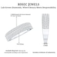 thumbnail image 6 of Rosec Jewels Lab Grown Diamond Wedding Band - EF-VS Quality Certified Half Eternity Ring (with Jewelry Box), 925 Sterling Silver, US 4.00, 6 of 9