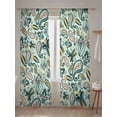 thumbnail image 5 of Paisley Sheer Curtains 84 Inch Long 2 Panels, Green Flowers Retro Abstract Floral Light Filtering Rod Pocket Semi Sheer Curtains, Sheer Voile Drapes for Living Room Bedroom, 52"x84", 5 of 5