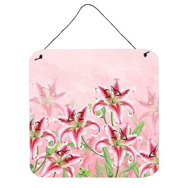 Carolines Treasures BB7446DS66 Pink Lillies Wall or Door Hanging Prints 6HX6W multicolor