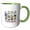 Green/White, variant on 3drose, Virginia State. Usa. Local Aspects. Winsome Gift, Travel Souvenir, 15oz Two-tone Green Mug