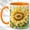 Orange, variant on Watercolor Sunflower Coffee Mug, Floral Garden Mug, Ceramic 11 oz