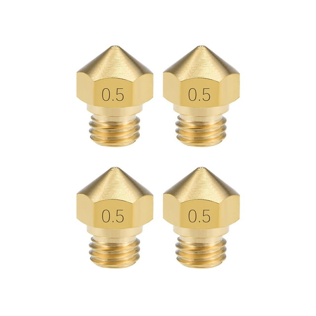 Cabezal de boquilla de impresora 3D de 0.5 mm con rosca M7, reemplazo para extrusora MK10 de 1.75 mm, latón, 4 piezas
