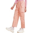 thumbnail image 2 of TiaoBug Kids Girls Jogger Pants Trousers Casual Sport Sweatpants Bottoms Overalls Activewear Pink 16, 2 of 7