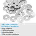 thumbnail image 3 of 304 Stainless Steel Flat Washers M4x14mm Belleville Spring Disc Washer Conical Knurled Metric Gasket 200 Pack, 3 of 6