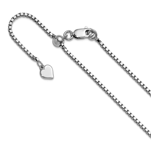 925 Sterling Silver Rhodium Plated Adjustable 1.5mm Box Chain Necklace 36 Inch Chain Necklace for Women and Men