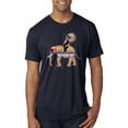 thumbnail image 2 of Wild Bobby, Cute Colorful Elephant Squirrel Mosaic, Animal Lover, Men Premium Tri Blend Tee, Vintage Navy, Small, 2 of 4