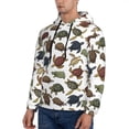 thumbnail image 2 of KLL Various Turtle Print Mens Hoodie Long Sleeve Casual Pullover Hooded Sweatshirt Fashion Drawstring Hoodies with Pocket-Medium, 2 of 6