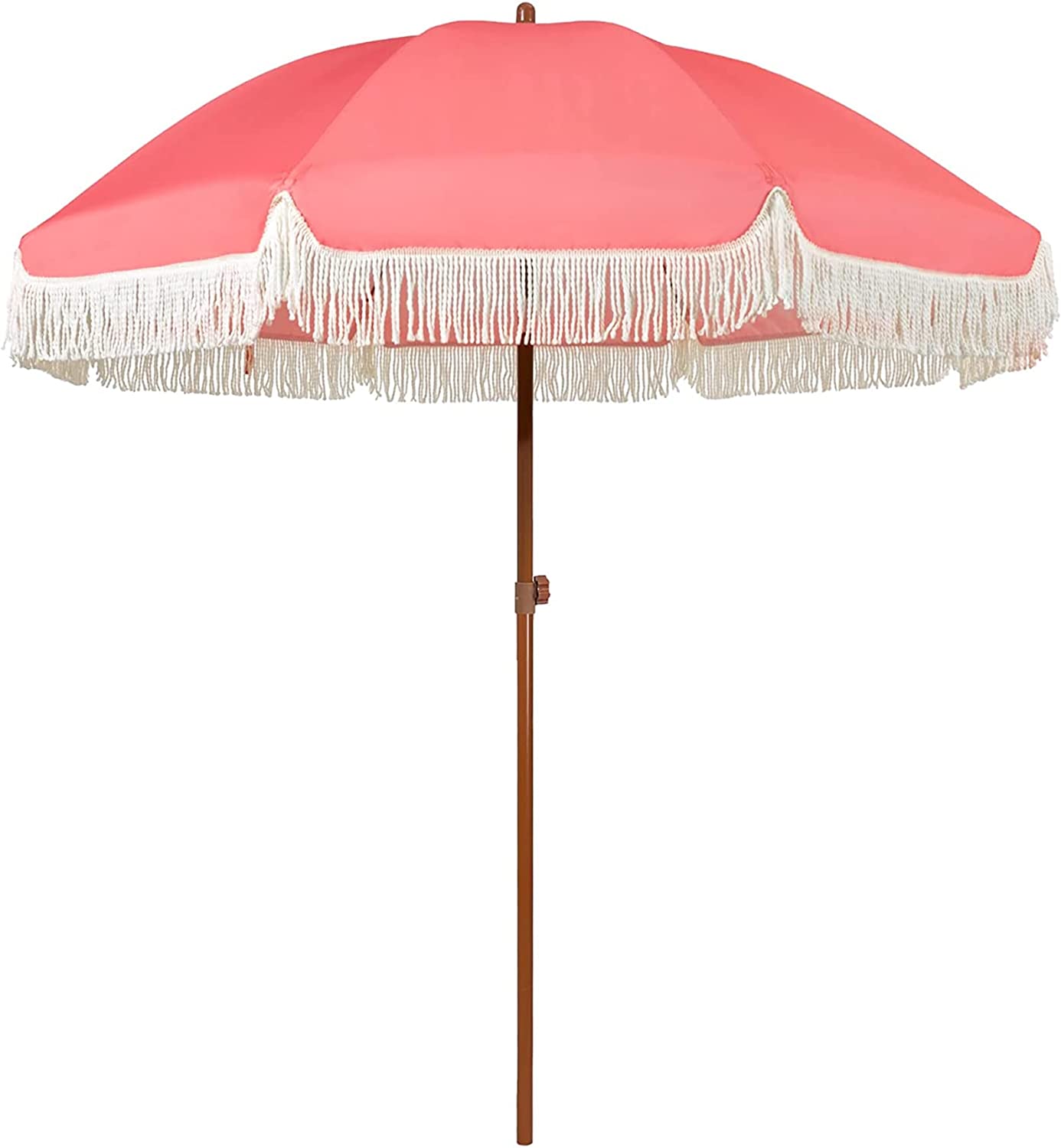 7ft Patio Umbrella with Fringe Outdoor Tassel Umbrella UPF50+ Premium