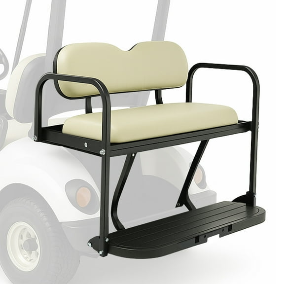 Golf Cart Folding Rear Flip Seat for Yamaha Drive (G29) 2007-2016 Off White