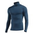 thumbnail image 5 of TOUMENY Men High Neck Top Long Sleeve Slim Fit Solid Casual Sweater Pullover Cotton Fashion Breathable Quick Dry Winter Sweater Blue XL, 5 of 7