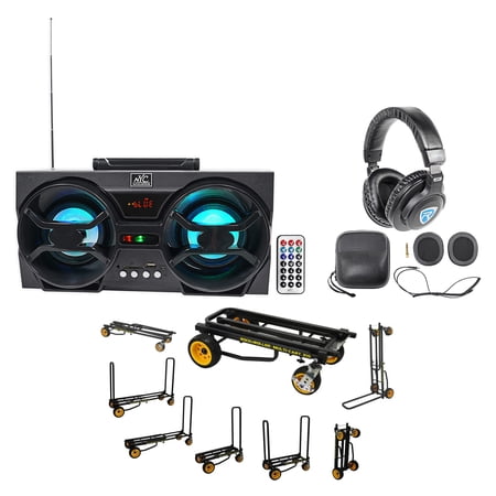 RocknRoller R16RT MultiCart R16 DJ PA 600 lb. Equipment Cart+Speaker+Headphones