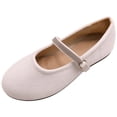 thumbnail image 2 of Women Rhinestone Mary Jane Flats, Round Toe Sparkly Buckle Strap Flat Shoes, Soft Comfort Ballet Shoes for Wedding Party, 2 of 5