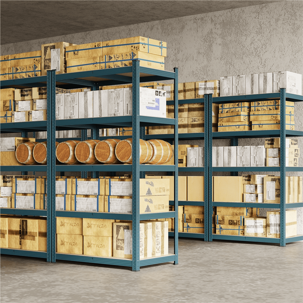 Alden Design 5-Shelf Boltless & Adjustable Steel Storage Shelf Unit, Neptune Blue