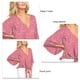 thumbnail image 2 of Blusa de manga larga con escote en V y estampado floral con nudo en la parte delantera - Mujer Rojo XL, 2 of 3