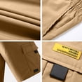 thumbnail image 5 of Athletic Cargo Shorts Mens Daily Casual Summer Twill Drawstring Classic Chino Stretch Short with Pockets Khaki S, 5 of 6