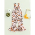 thumbnail image 2 of Newborn Baby Girl Halloween Jumpsuit Overalls Sleeveless Cartoon Print Romper Bell-Bottoms, 2 of 8