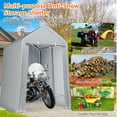 thumbnail image 6 of Heavy Duty Outdoor Storage Shed with Roll-up Zipper Door Waterproof and UV Resistant Portable Garage Carport for Motorcycle Bike Garden Tools Grey, 6 of 8