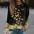 Womens Long Sleeve Sweatshirts Floral Print Pullover Tops Crewneck